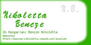 nikoletta bencze business card